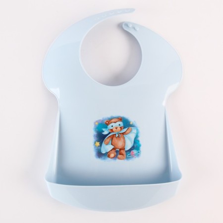 Blory for feeding plastic with pocket, blue color, mix-5