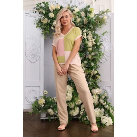 Female trousers, size 52, beige color-2