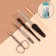 Manicure set, 5 items, on a blister, black/silver/beige color, SIS-57