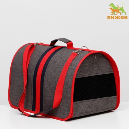 Bag - Animal Carrow, Frame, Folding, 46 x 28.5 x 26 cm, red -gray