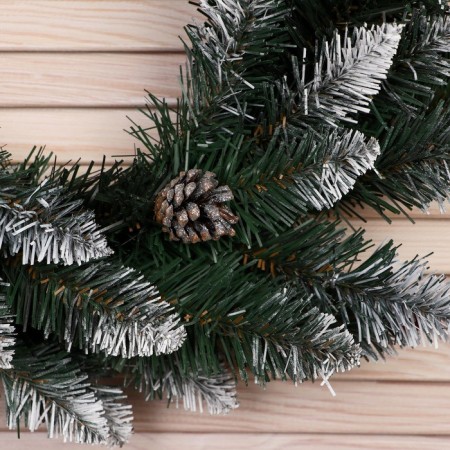 New Year's Wreath "Interior Snow White" (cones silver+berries) 45cm-2