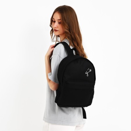 School textile “Pin” school backpack, with pocket, 27x11x37, black color-5