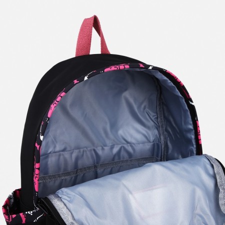 Youth backpack from textiles, 4 pockets, black/pink color-5