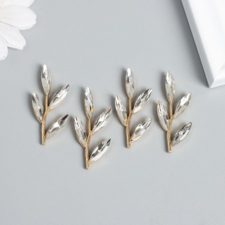 Decor for creativity Metal "Ventka with leaves" Transparent 3.6x1.5 cm-3