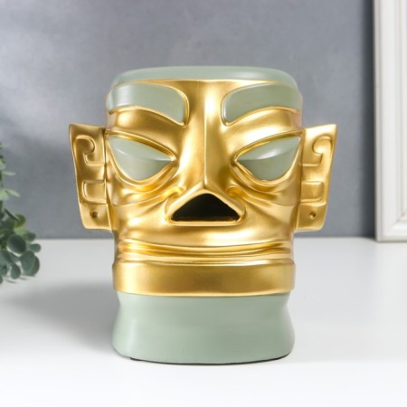 Souvenir Polystone Salvetnitsa "Aboriginal with a sharp nose" green-gold 19x12x20 cm-5