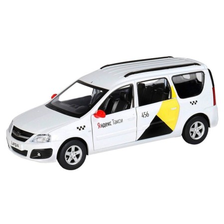 Metal machine "Lada Largus Yandex Taxi" 1:24, doors, hood, voiced, white color open-2