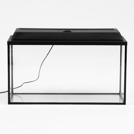 Aquarium "rectangular" with a lid, 75 liters, 69 x 29 x 37 cm, black-1