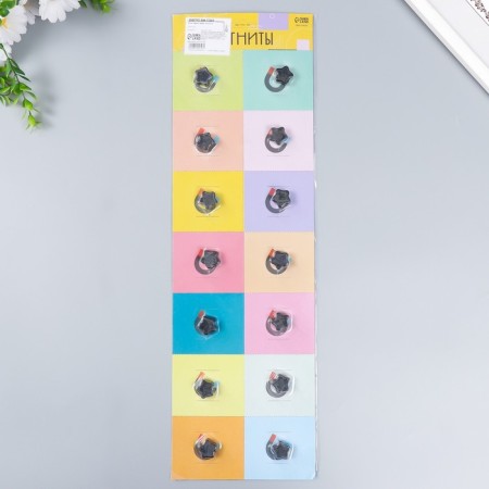 Black Magnet "Star" 0.5x2x2 cm set 2 pcs-1