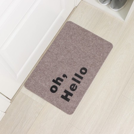 Mat with a moisture -fingering shallow without a trim of a shares OH, HELLO, 40 × 60 cm, beige color-5