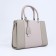 Lightning tout bag, outer pocket, long belt, gray-beige color