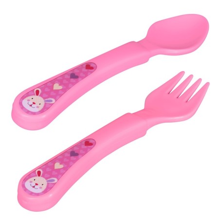 A set of cutlery for feeding "Safari", 2 items: spoon, fork, from 4 months., Mix colors-5