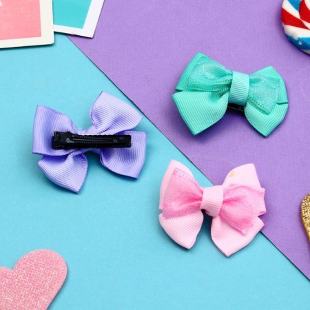 Hair clip "Bow" guipure, 6 cm, mix