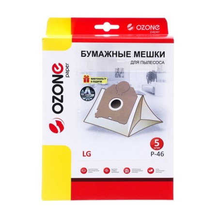 P-46 ozone-paper bag for a vacuum cleaner, 5 pcs + microfilter-1