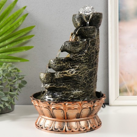 The desktop fountain from the network, the backlight "Lakshmi in gold under the waterfall" 20x20x30 cm-3