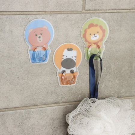 Self -adhesive hooks "animals", 3 pcs, drawing mix-1