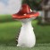 Garden figure "Hedgehog under fly agaric" 8x11x19cm