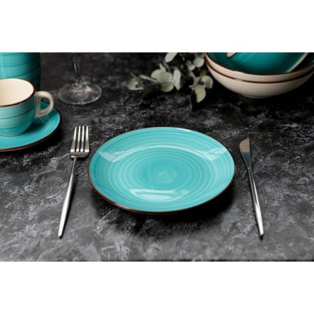 Board ceramic dinner shade "Sea World", D = 27 cm, Blue Color-5