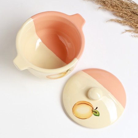 Broth with the Pskovskaya cover 0.5l / 11.5x13cm, peach kiss-3