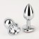 Anal traffic jam, silver, transparent crystal, in the form of a heart, d = 28 mm