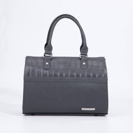 Women's bag El Masta with a zipper, external pocket, long belt, graphite color