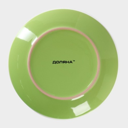 Board ceramic dessert shade "Green peas", d = 19 cm, green color-3
