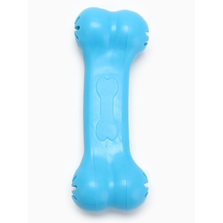 Chewing toy "Tasty bone" with holes for treats, TPR, 11 cm, blue-1