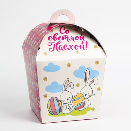Easter box "Rabbits", 17 x 17 x 26 cm