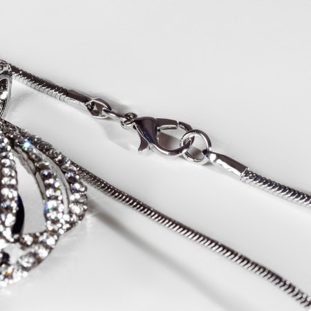 Obvil’s pendant “Date”, white-blue color in silver, l = 70 cm-2