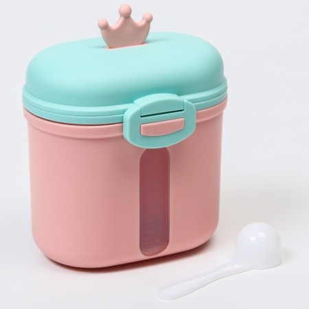 Container for storing baby food "Crown", 360 gr., Pink color-4