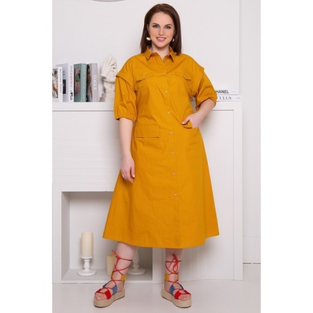 Dress shirt female Prima Linea, size 58, orange color-3