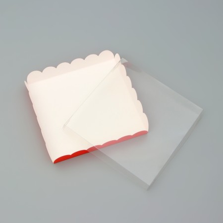 Box for cookies, red, 18 x 18 x 3 cm-2