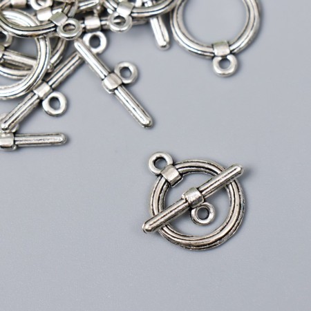 Decor Metal for the creativity of locks "thread on the ring" silver 3214M016 1.8x1.5 cm