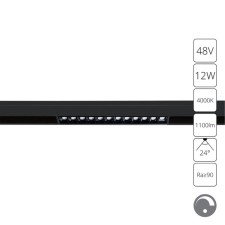 Магнитный трековый светильник Arte Lamp Linea 0.1-10V A4684PL-1BK, LED, 12 Вт, 2.2х22.2х4.3 см, 1100 Лм, чёрный