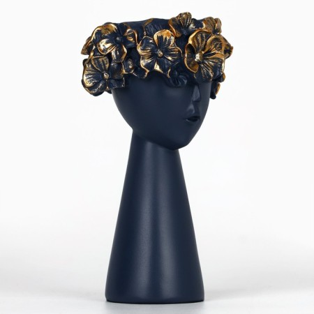 Polystone candlestick "Girl with a wreath" 9.5 x 9.5 x 14 cm mix-2