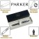 Feature handle Parker Im Core F321 Dark Espresso CT, stainless steel case, blue ink, in a gift bag