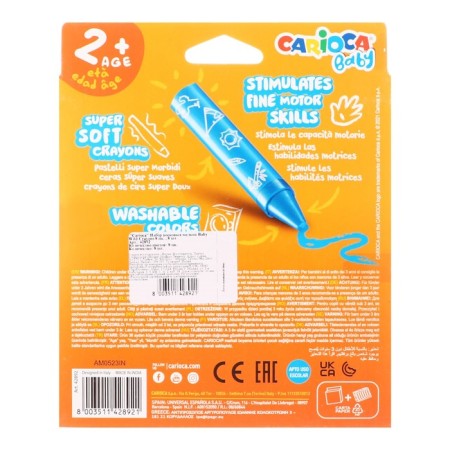 Loads wax 8 colors, Carioca "Baby", Super -furry, a large case facilitating the capture, for kids-6