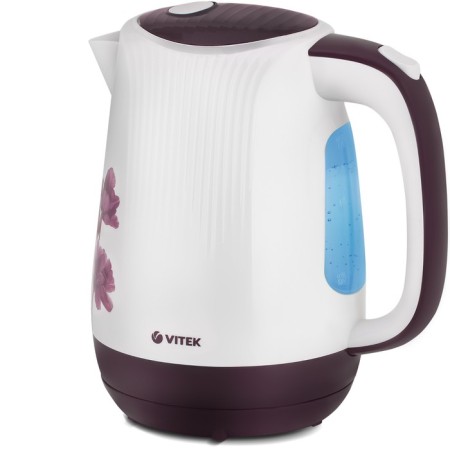 Electric kettle Vitek VT-7061, plastic, 1.7 l, 2200 watts, white-violet with a pattern-3