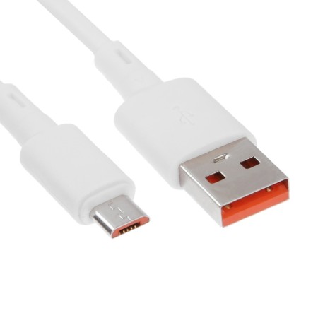 Microusb cable - usb, 2.4 a, 1 m, charging + data transfer, package, white