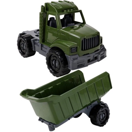 The machine “Bison” tractor, with a trailer, military-3