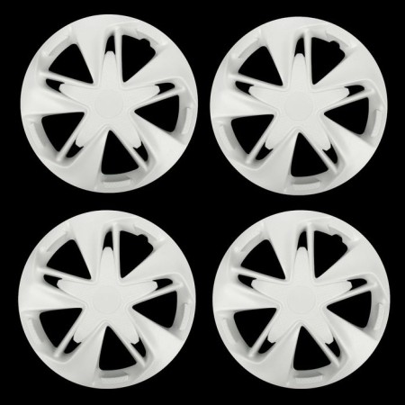Wheel caps R13 "Super Astra", white gloss carbon, set 4 pcs.