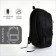 Young backpack from textiles on lightning, 4 pockets, black color