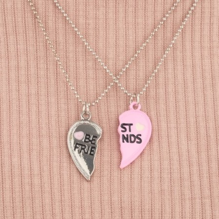 Kulons "Uzolnutinov" be with you, pink color in silver, 45 cm-3