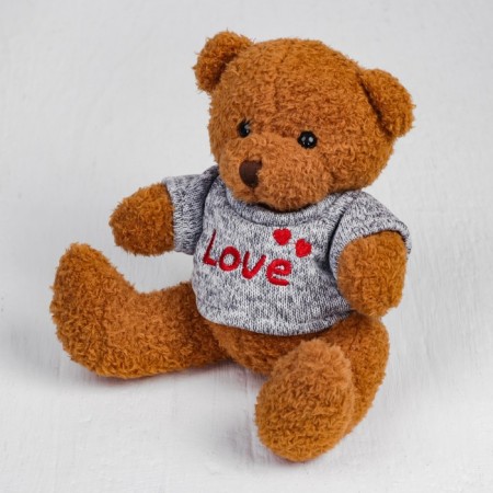 Soft toy "Bear", 20 cm, blouse with the inscription, Mix color-3