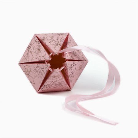 Carriage - hexagon for flowers "Flower composition", pink, 15 x 35 x 15 cm-2