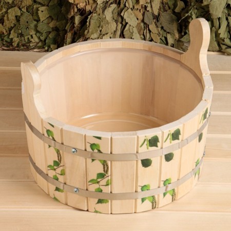 A gang made of linden, 10 l, round, plastic insert, handles-ruff (Figure 6), UV pure-5