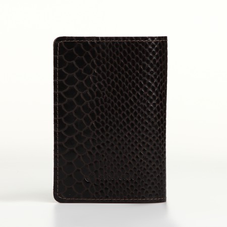 Cover for passport, Textura, brown color-1