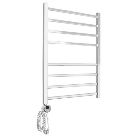 Domoterm electric heated towel rail "Quadro" P8, 500x800 mm, left, chrome