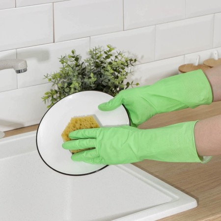 Gloves of household rubber shares, size S, 40 g, color mix-7