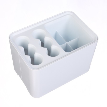 Loader for umbrellas, plastic, 6 round, 4 square departments, 18 × 18 × 26.5 cm, white-5