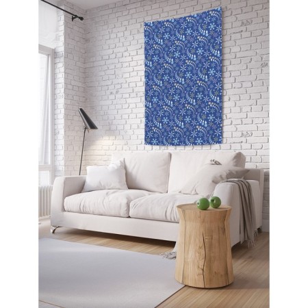 Decorative panel with photo printing "Dance of Snowflakes", vertical, size 100x150 cm